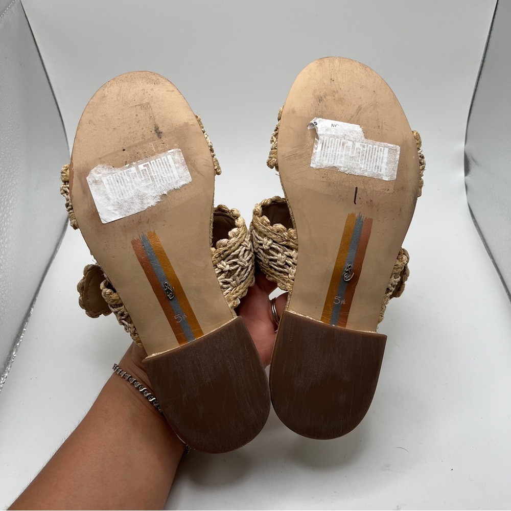 NWOB Sam Edelman Women's Elisa Slide Sandal size 5.5 woven straw vacation - Picture 6 of 9